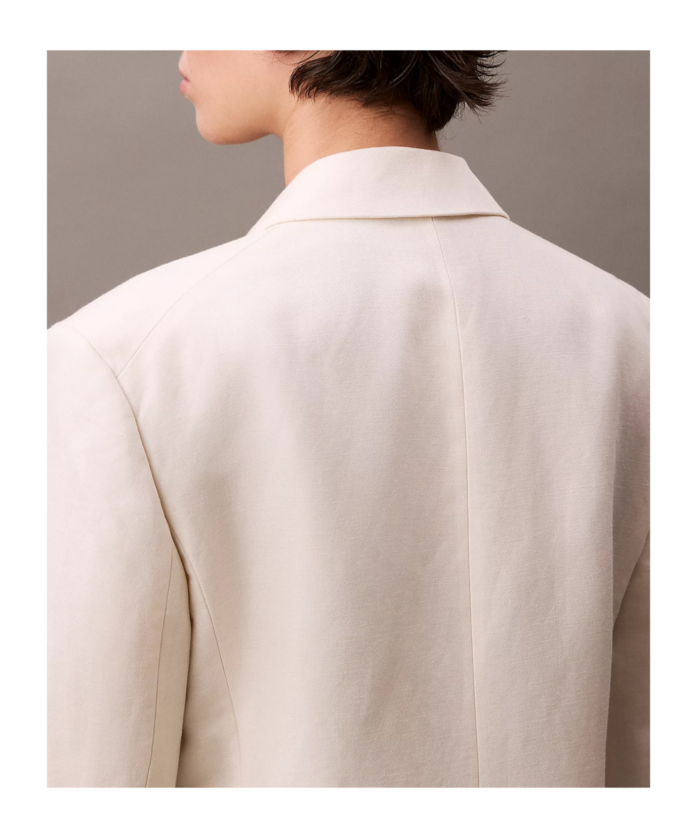 CALVIN KLEIN LINEN BLEND DOUBLE BREASTED BLAZER