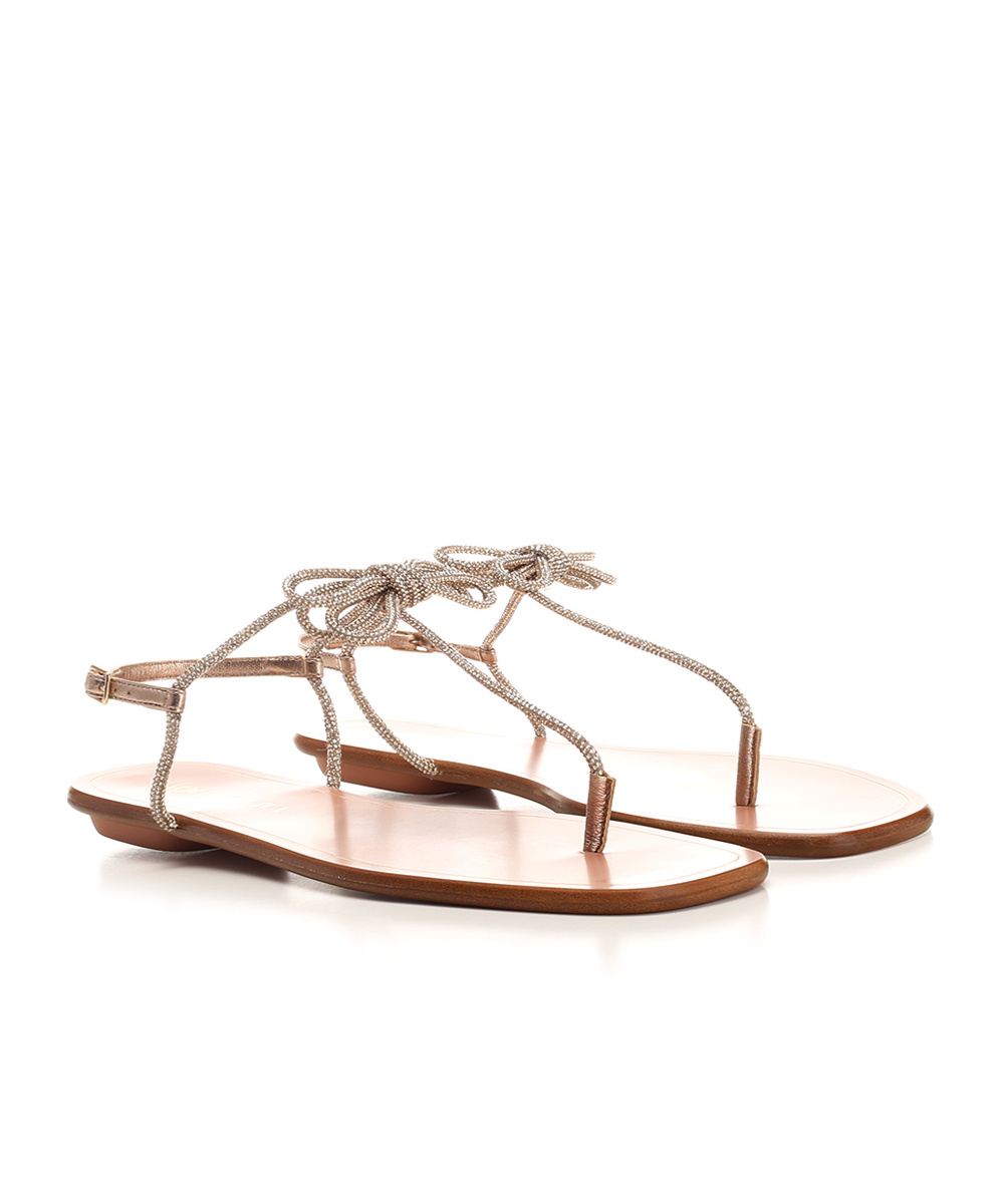 Aquazzura Capri Nights Leather Sandals In Brown