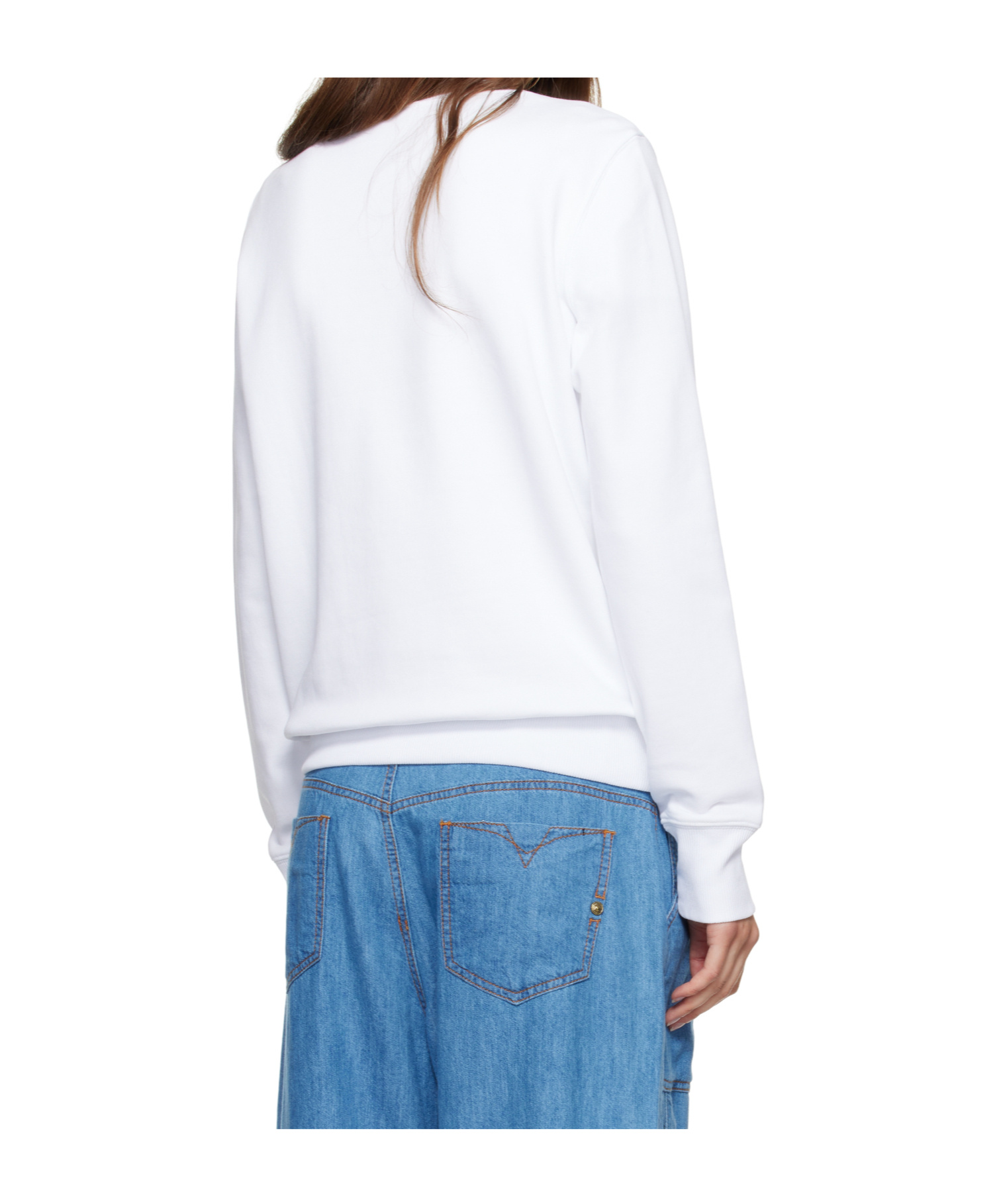 Versace Jeans White Screen-printed Sweatshirt In White