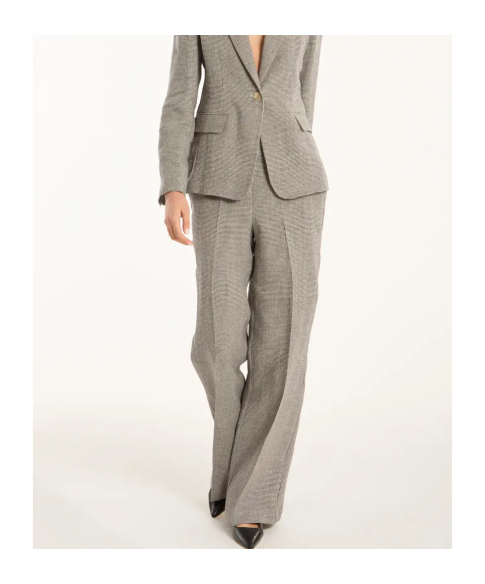 P.A.R.O.S.H LINEN STRAIGHT-LEG TROUSERS
