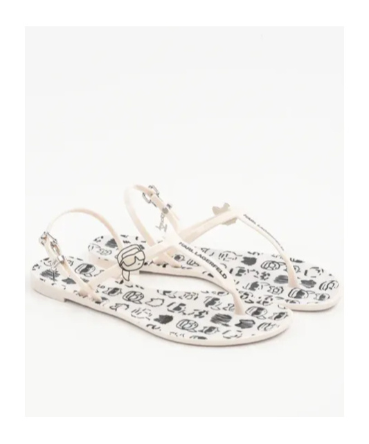 KARL LAGERFELD GRAFFITI FLAT SANDALS