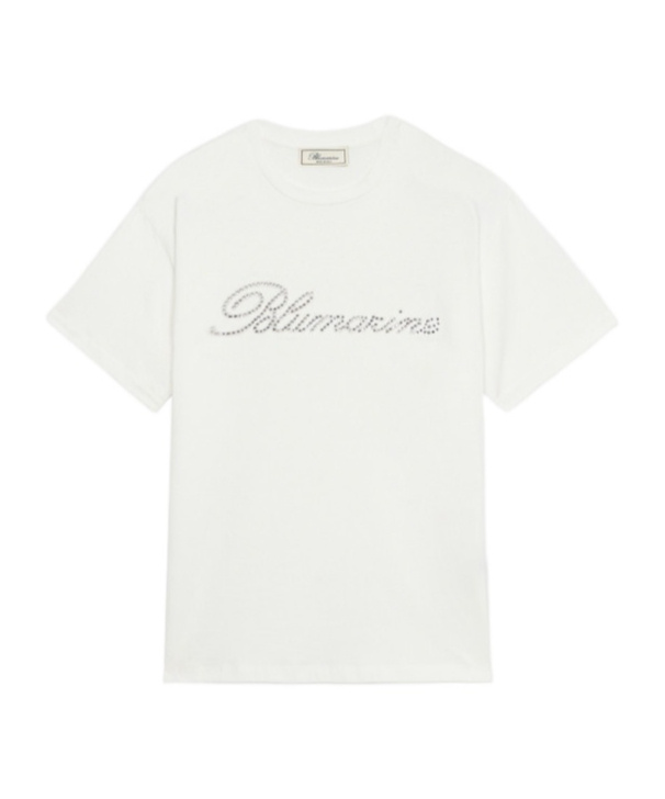 Blumarine Rhinestone-embellished Butterfly-motif T-shirt In White
