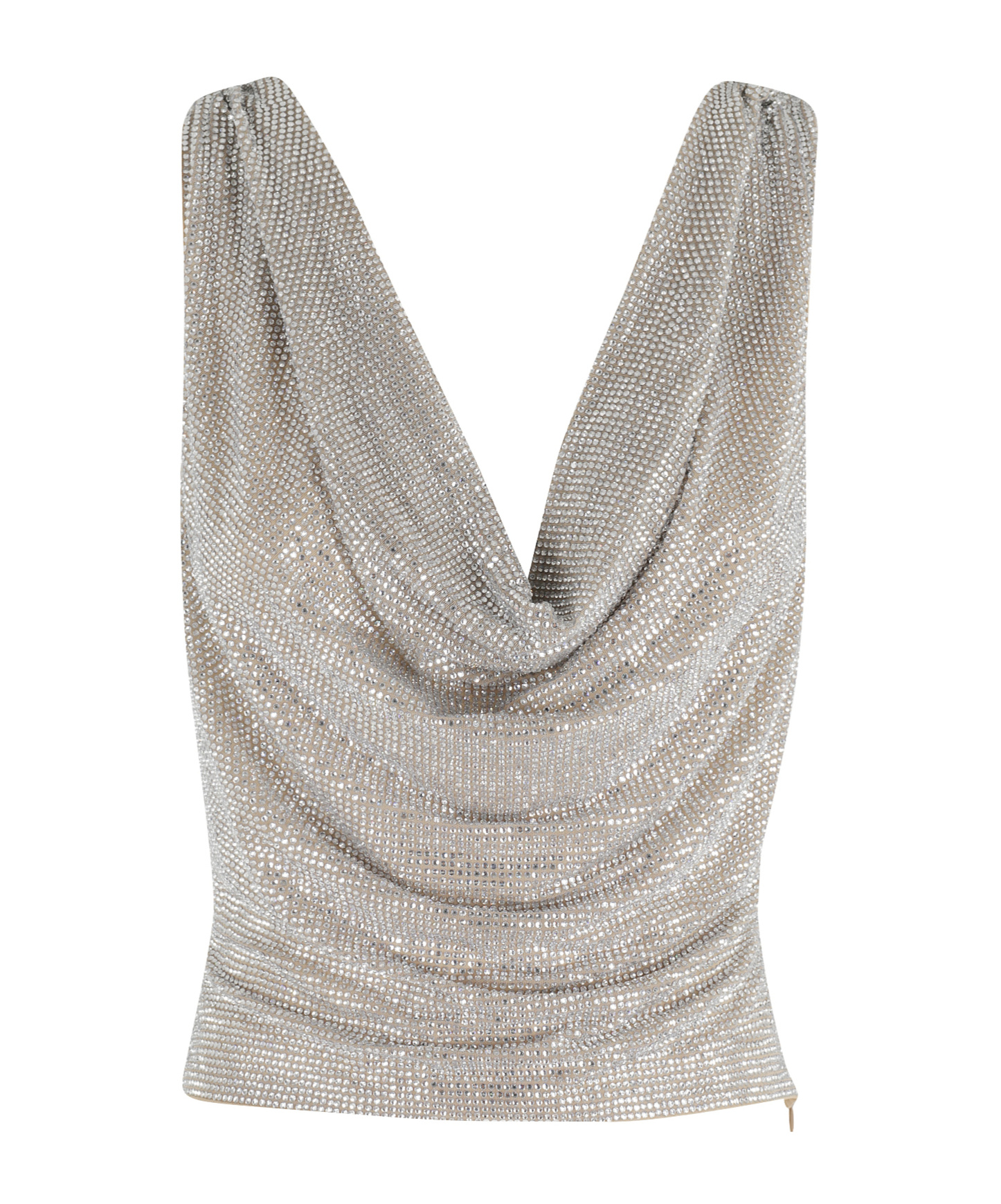Giuseppe Di Morabito Cowl-neck Embellished Top In Gray