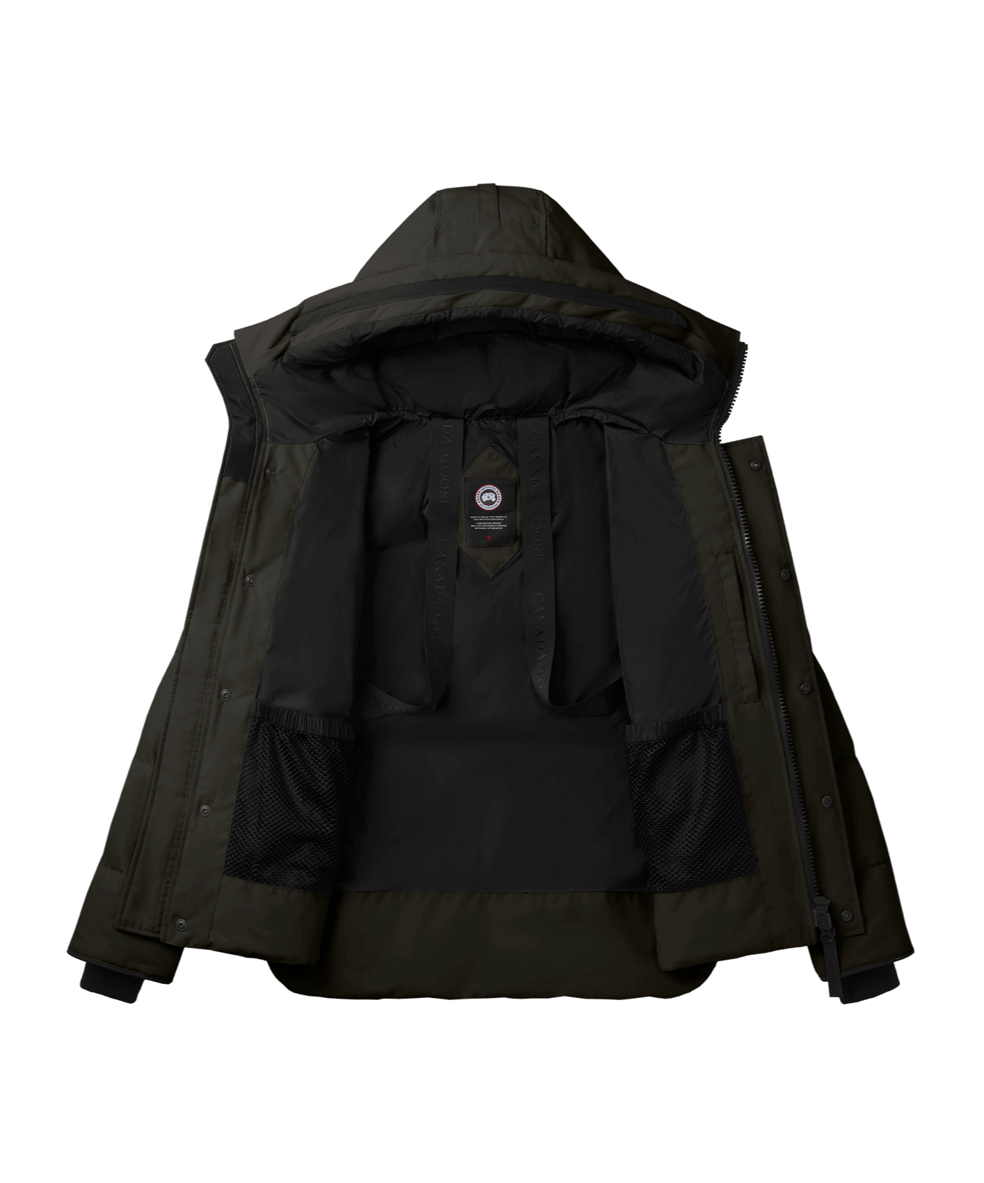 Canada Goose Logo-patch Hooded Jacket In Black