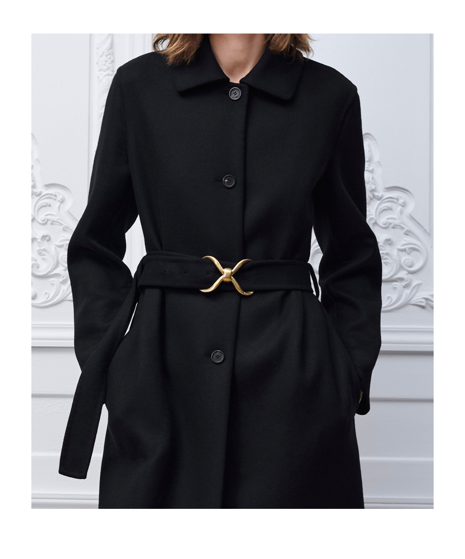 Dior Coat With Belt In Black