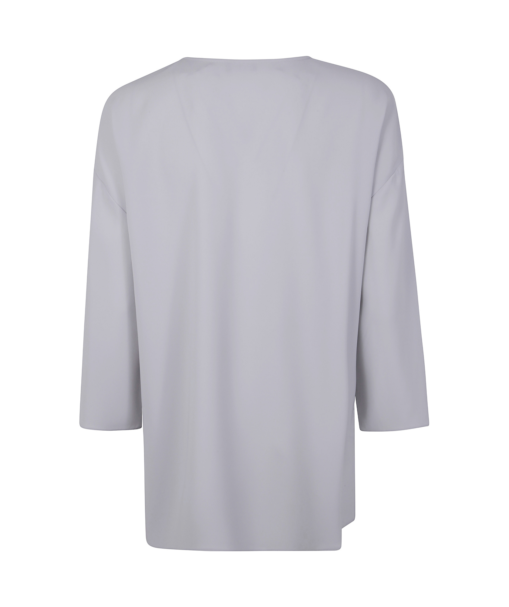 Shop Emporio Armani Side-slit Blouse In Gray