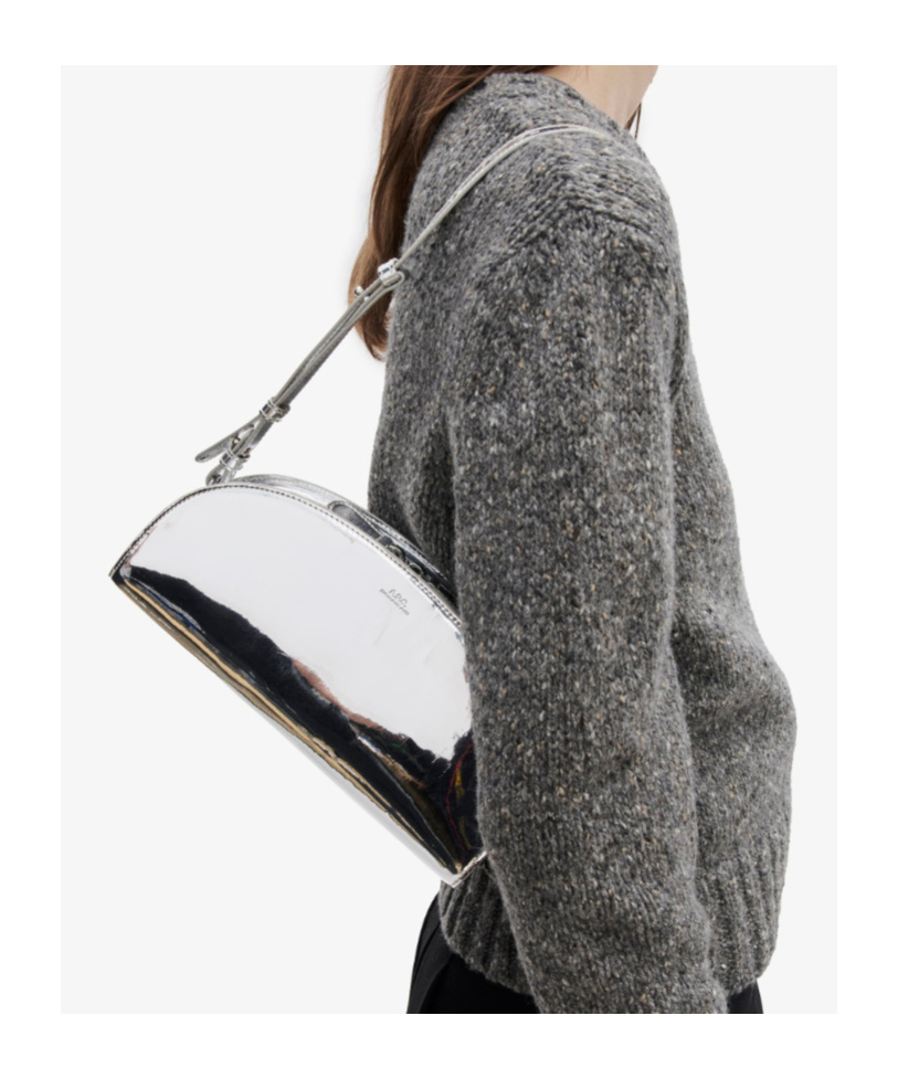 Apc Demi-lune Shoulder Bag In Silver