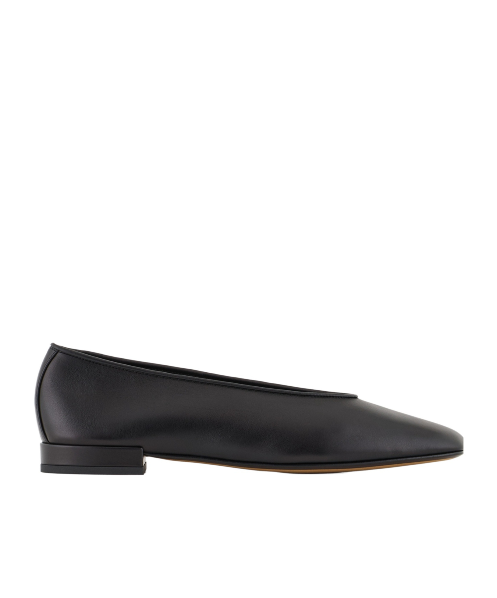 Shop Giorgio Armani Square Toe Ballet Flats In Black