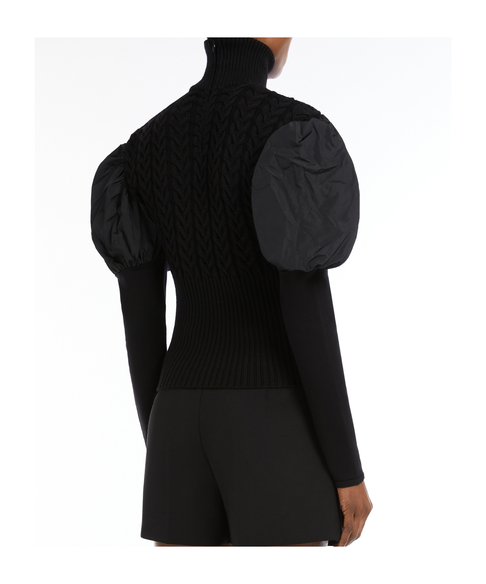 Max Mara High-necked Long-sleeved Sweater In Black