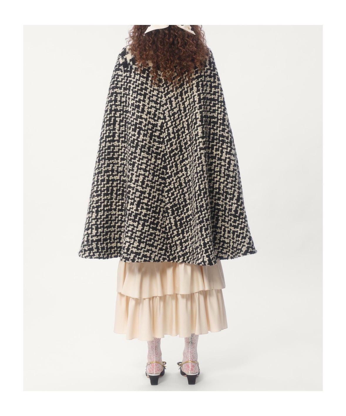 Valentino Virgin Wool-blend Cape In Black