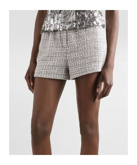 Dolce & Gabbana Tweed Shorts In White