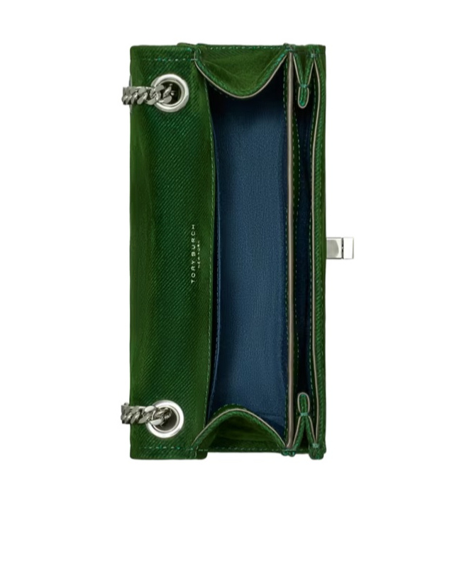 Tory Burch Kira Logo-embellishment Mini Bag In Green