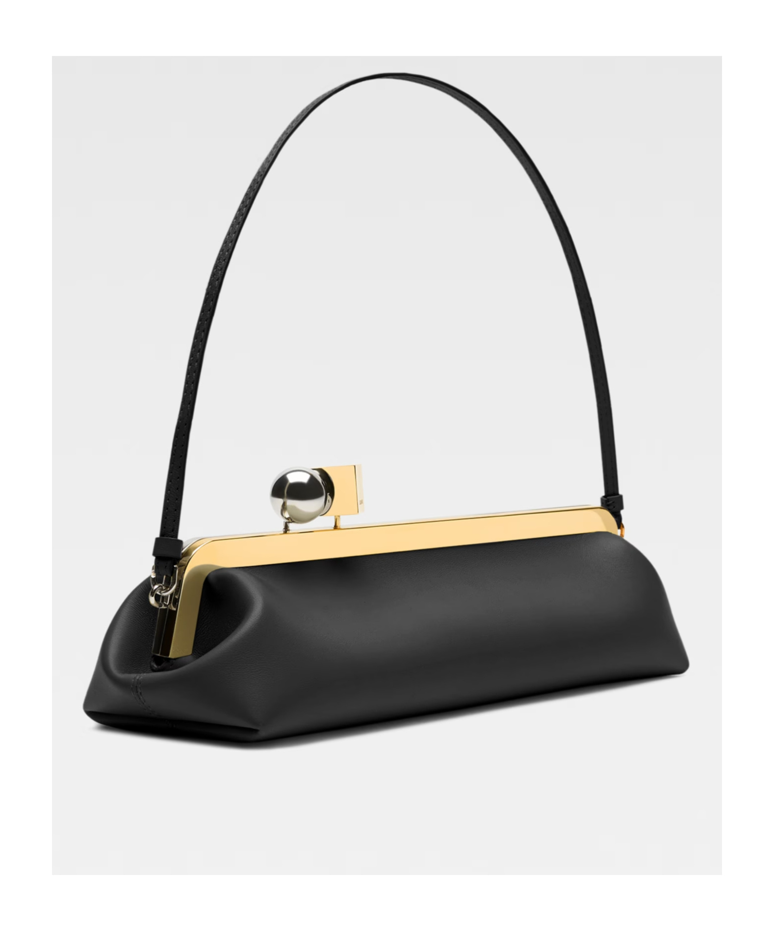 Jacquemus Rectangular Silhouette Clutch Bag With Top Handle In Black