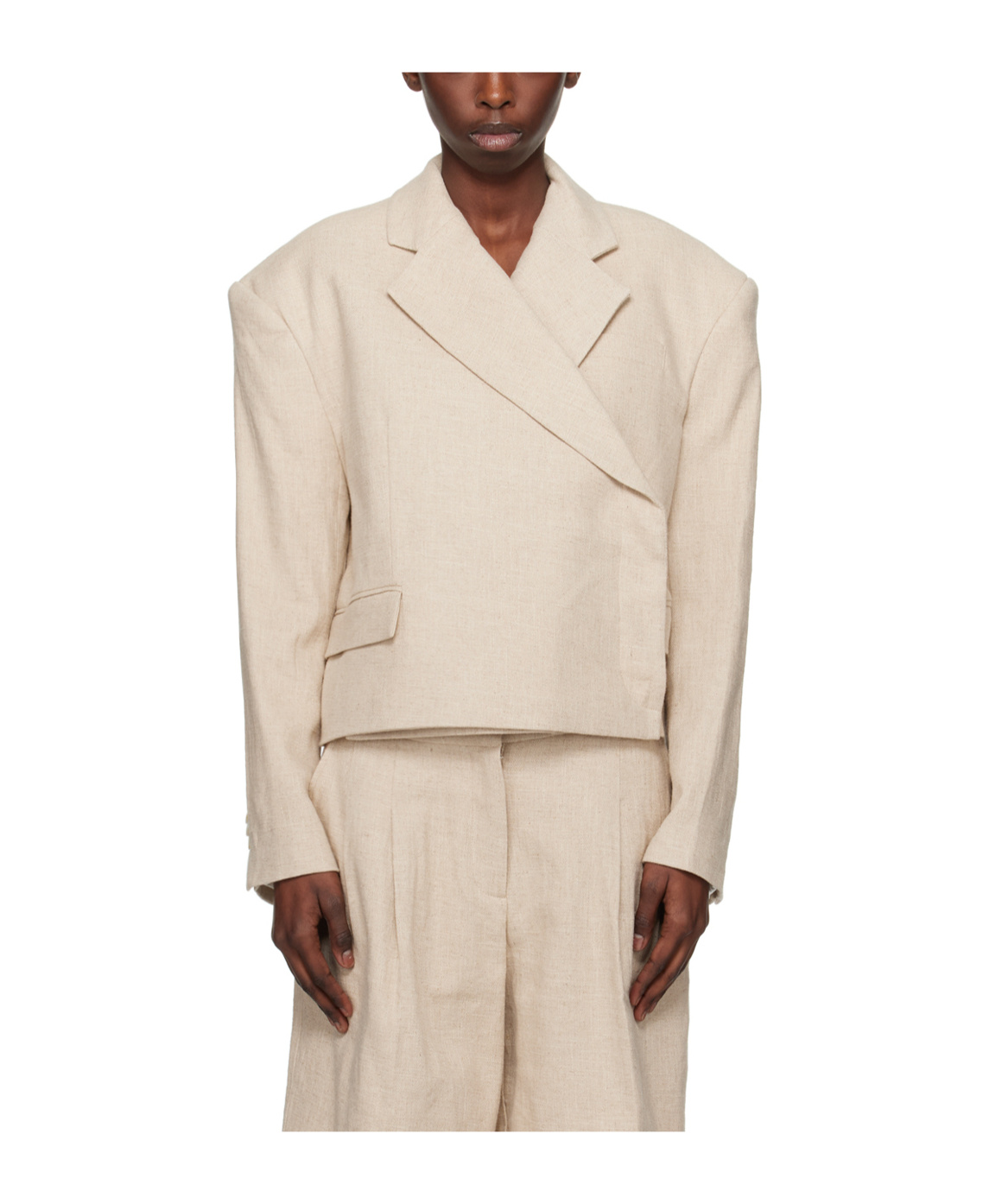 Remain Birger Christensen A Blazer With A Missing Corner Lapel In White