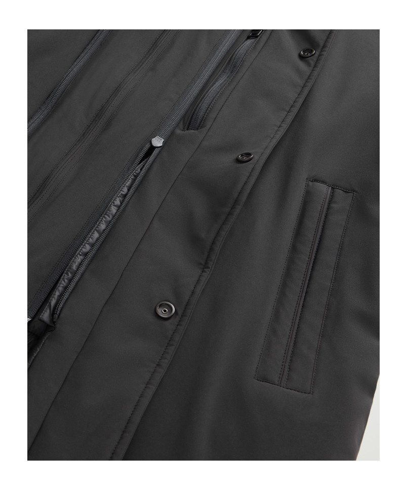 Woolrich Layered Coat In Black