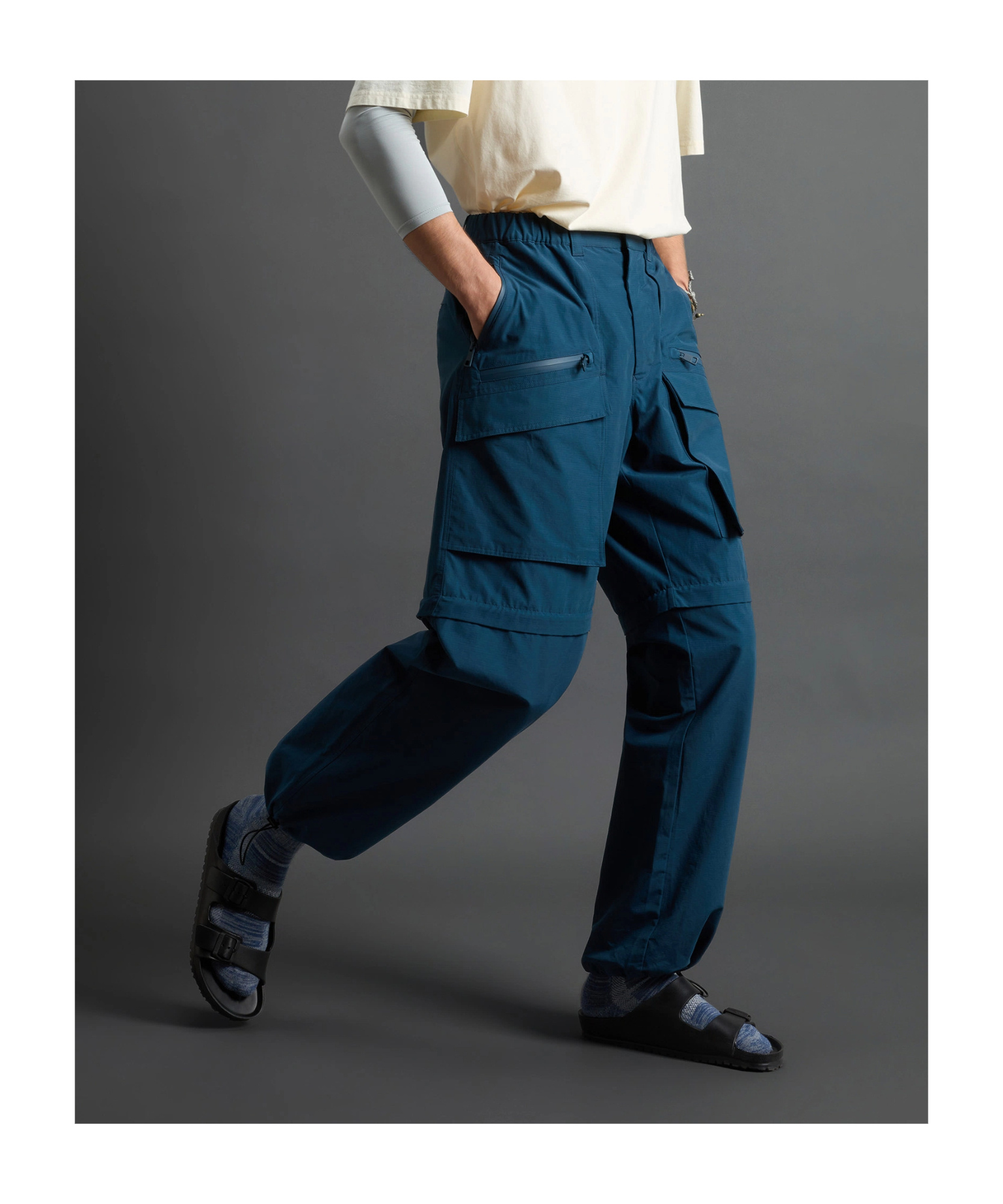 Woolrich 2-in-1 Pants In Cotton- And Nylon-blend Olmetex Ripstop By Todd Snyder In Blue