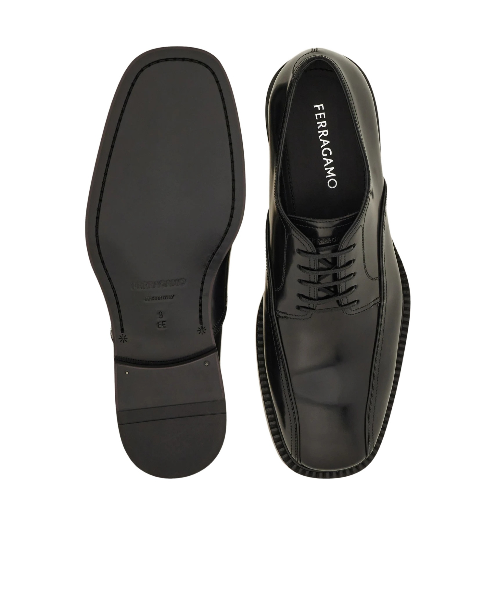 Ferragamo Derby Shoe In Black