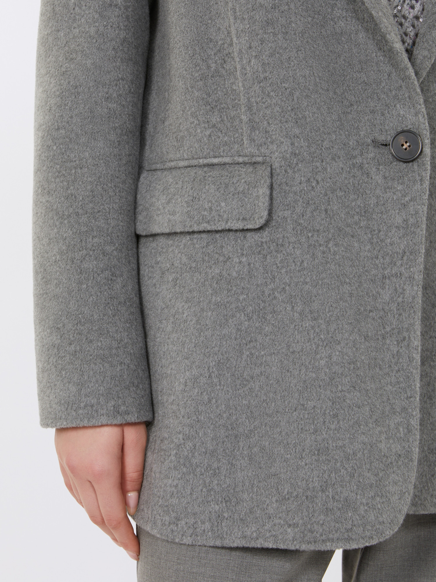 Max Mara Wool And Silk Double-cloth Blazer In Green