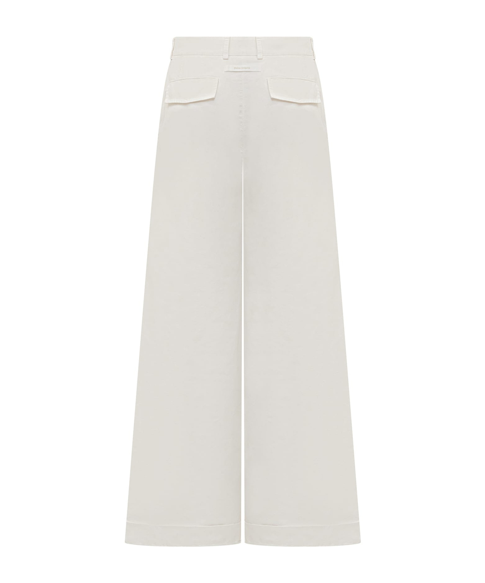 Palm Angels Gb Label Cuffed Trousers In White