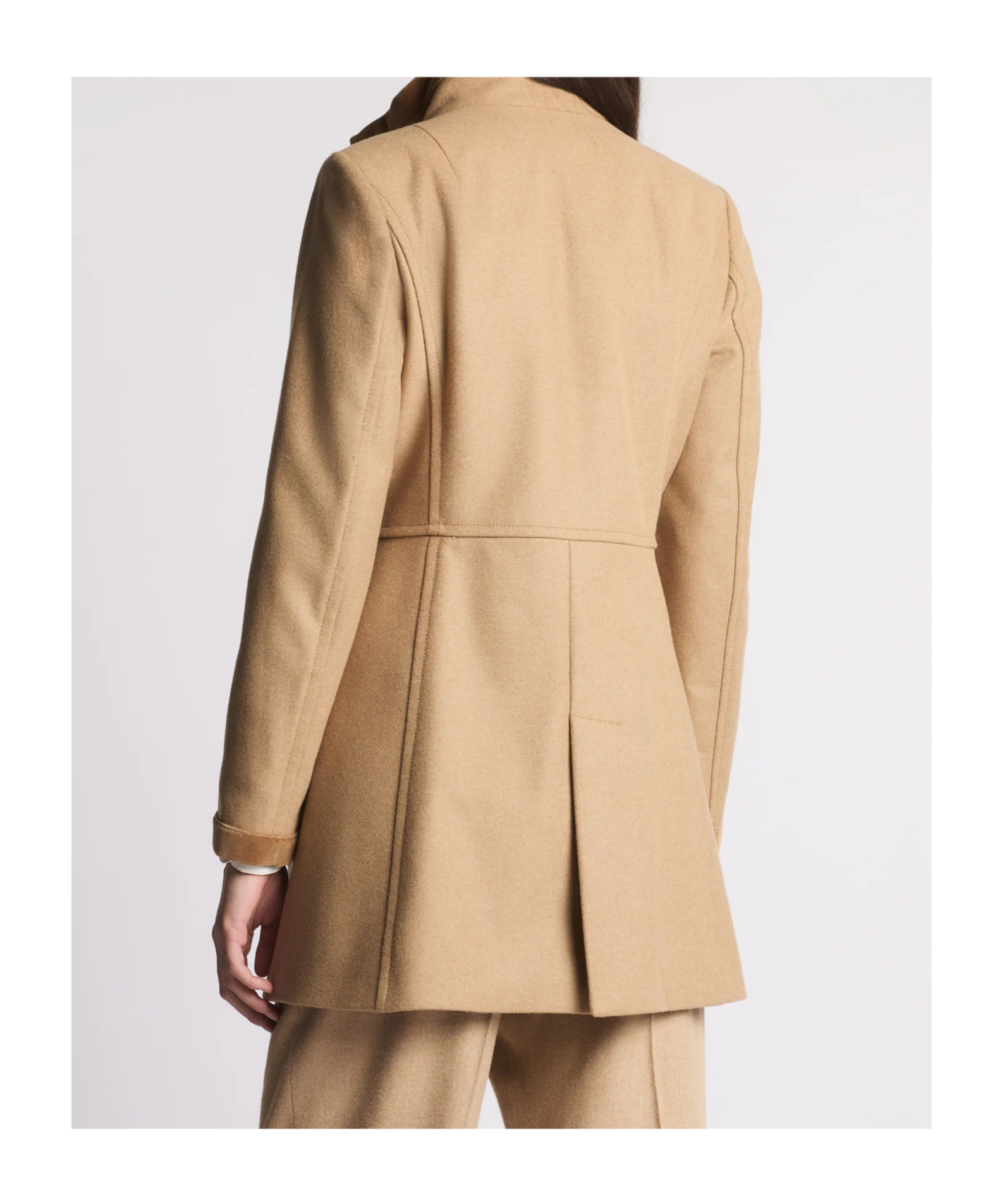 Fay Virginia Velvet-trimmed Coat In Brown