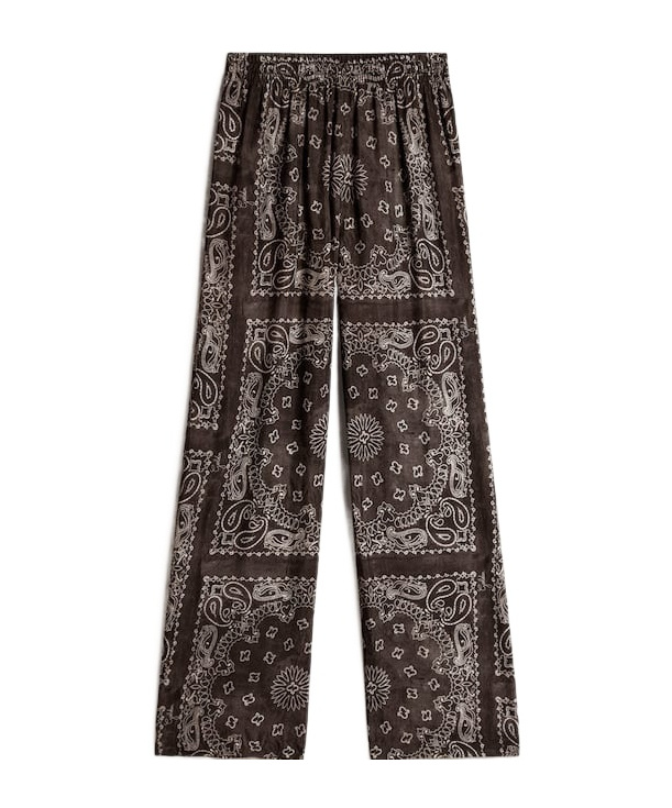 Golden Goose Paisley-print Wide-leg Trousers In Black