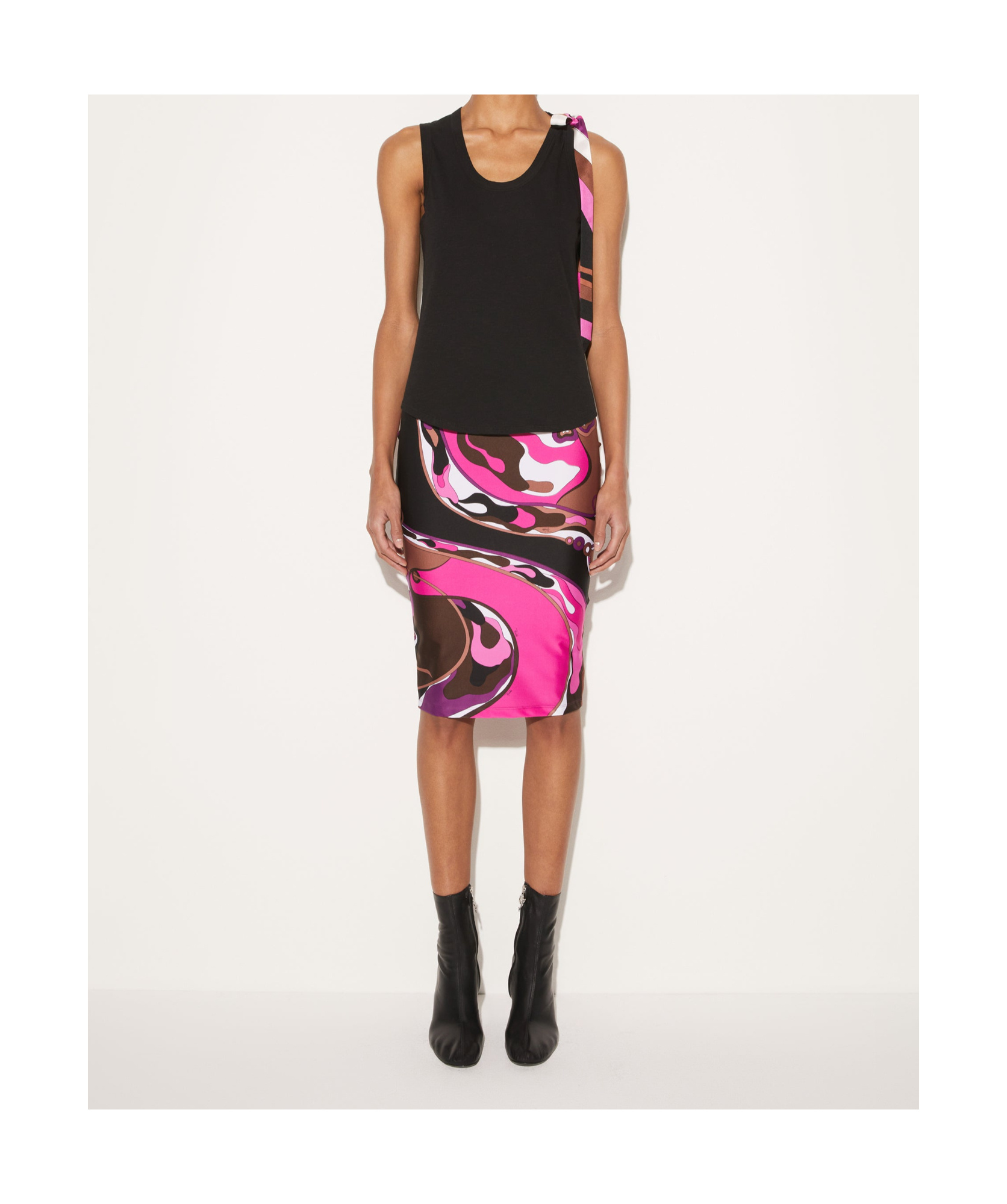 EMILIO PUCCI SCOOP-NECK JERSEY TANK TOP 