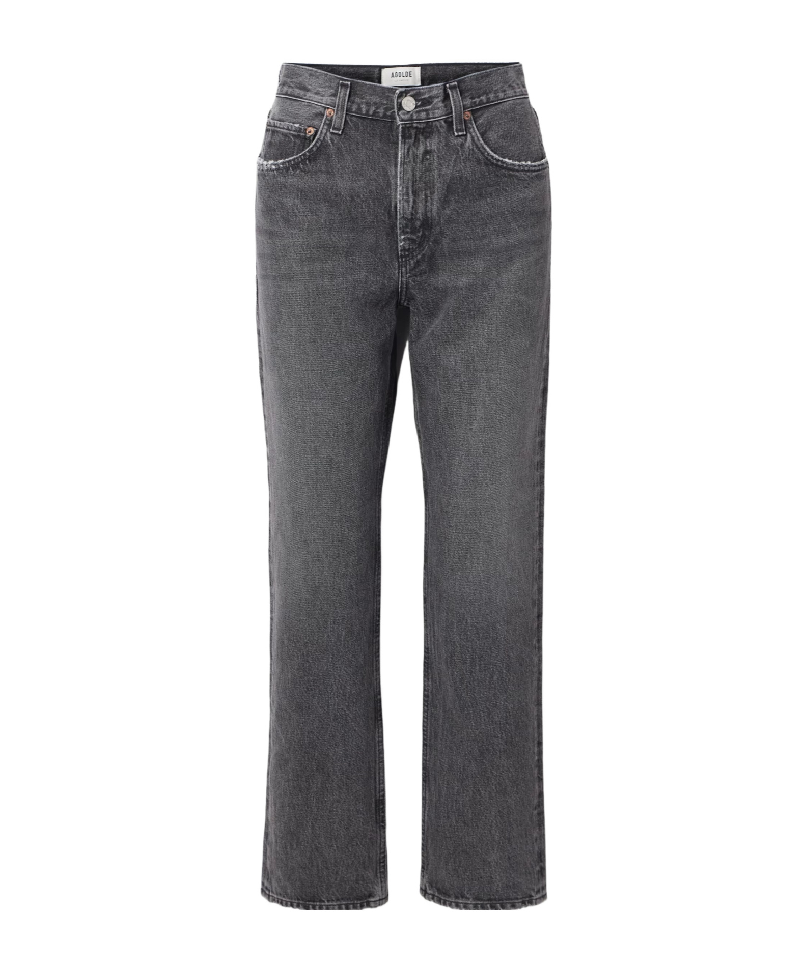 Agolde Mid-rise Straight-leg Denim Trousers In Gray