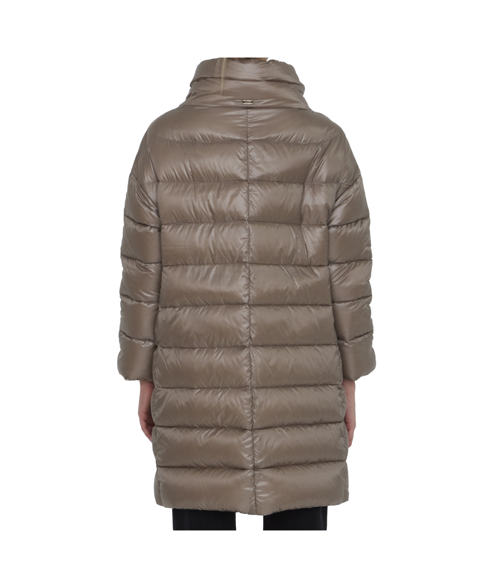Herno Quilted Down Long Jacket In Gray