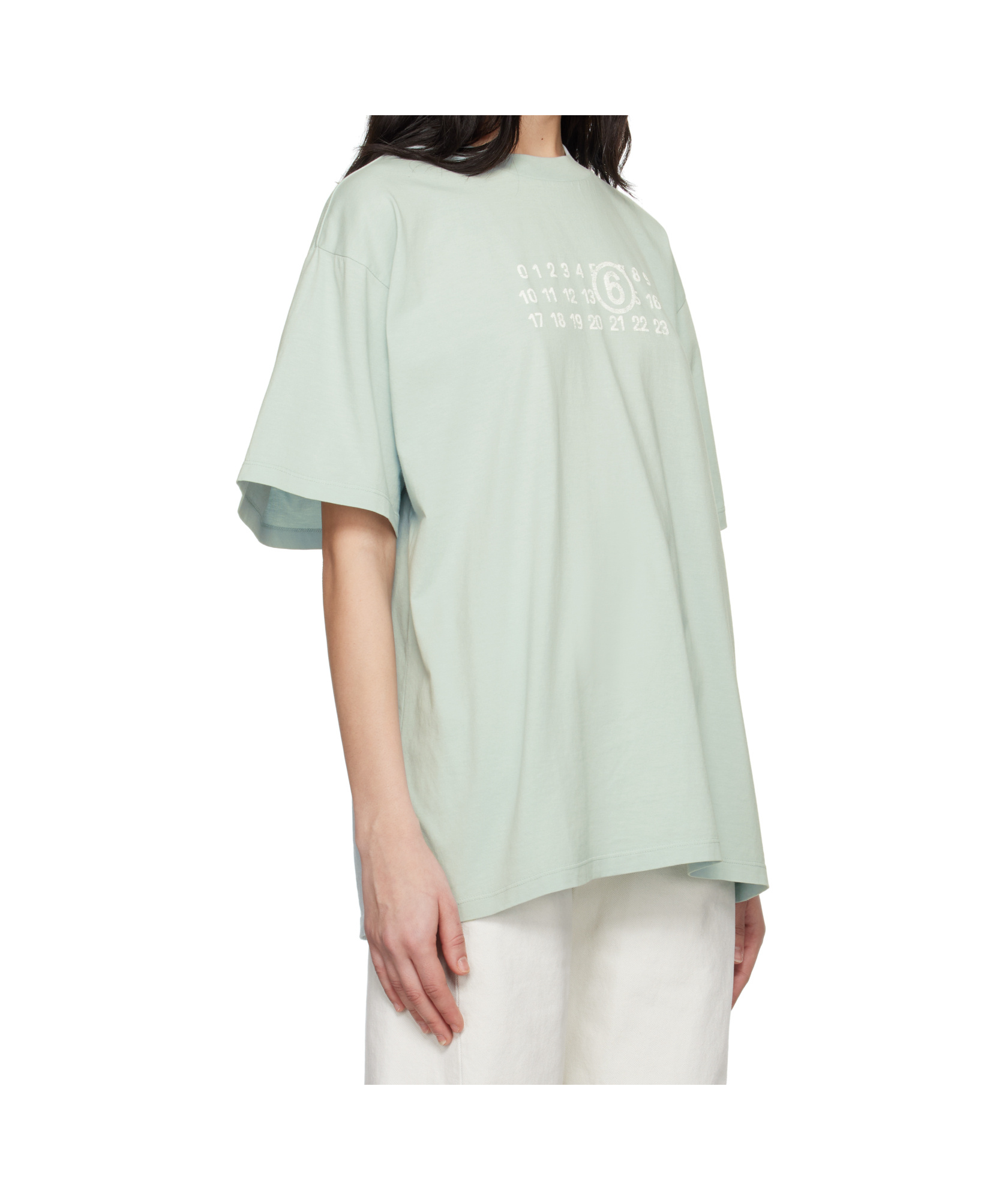 Shop Mm6 Maison Margiela Numbers-motif T-shirt In White