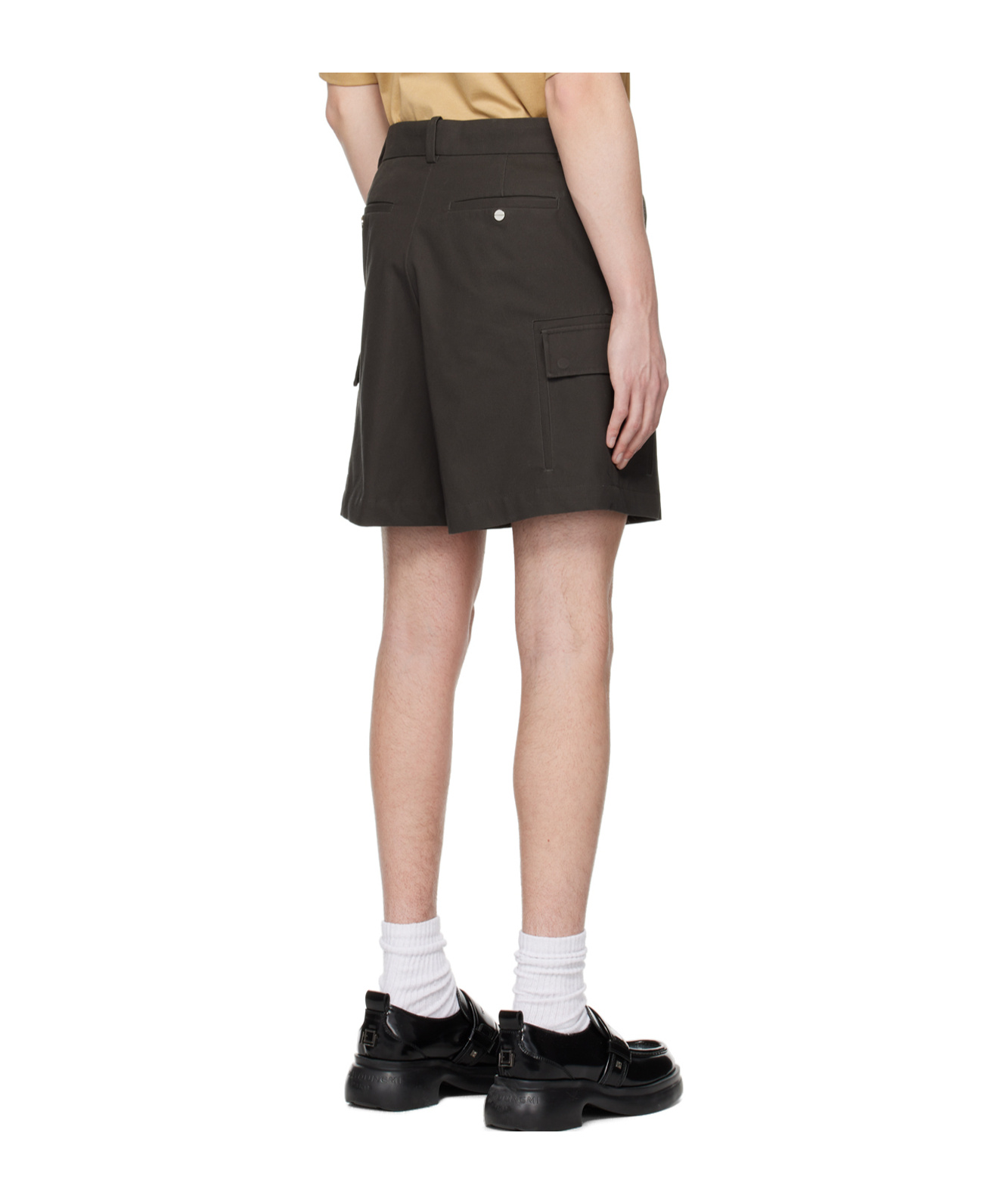 Wooyoungmi Diagonal Braided Shorts In Green
