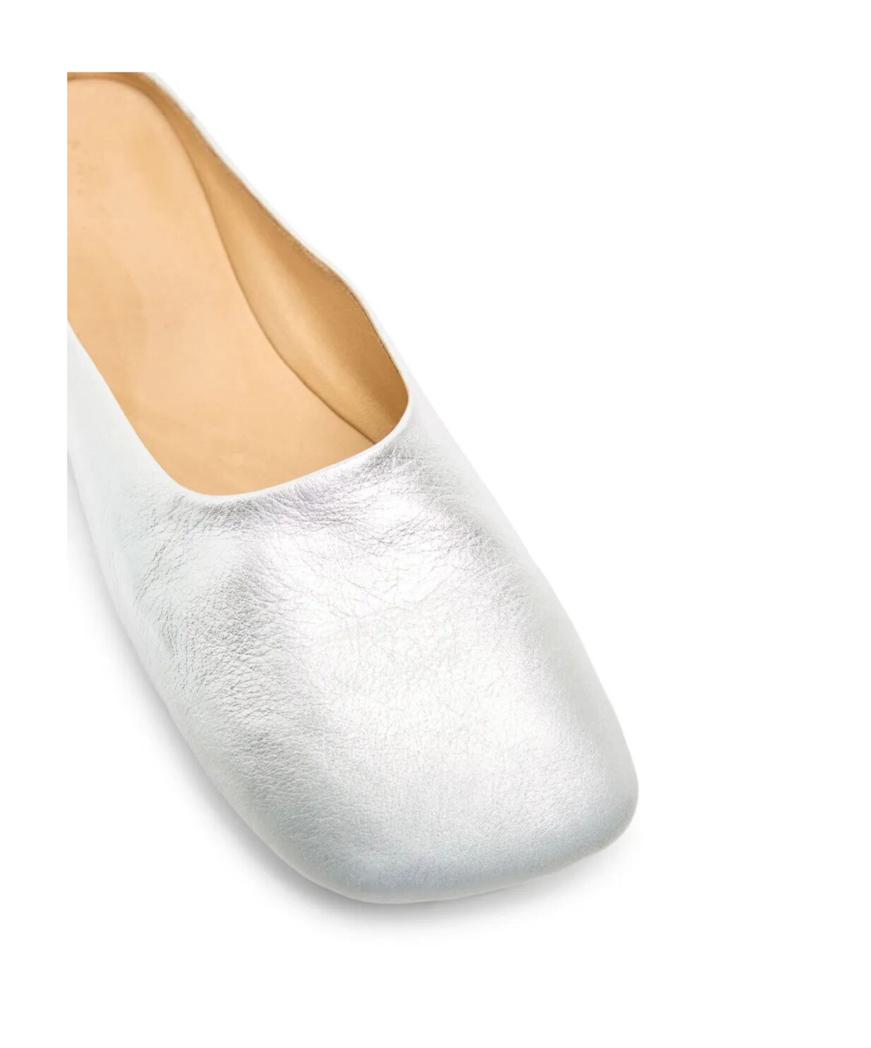 Marsèll Square Toe Metallic Finish Flat Sole Slippers In Silver