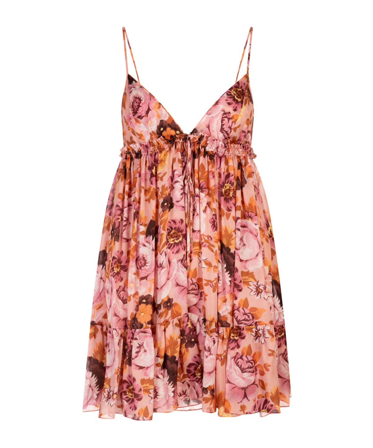 Chloé Floral Silk Minidress In Pink