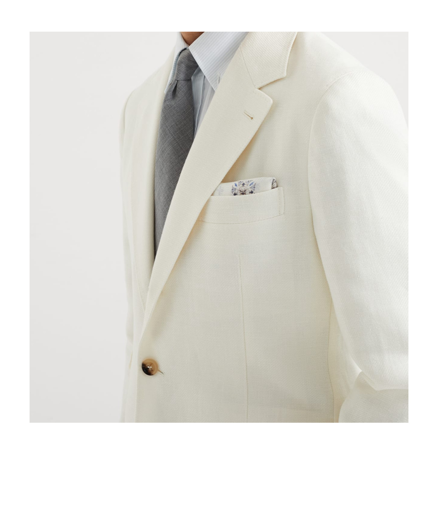 Brunello Cucinelli Graphic-print Finished-edge Pocket Square In White
