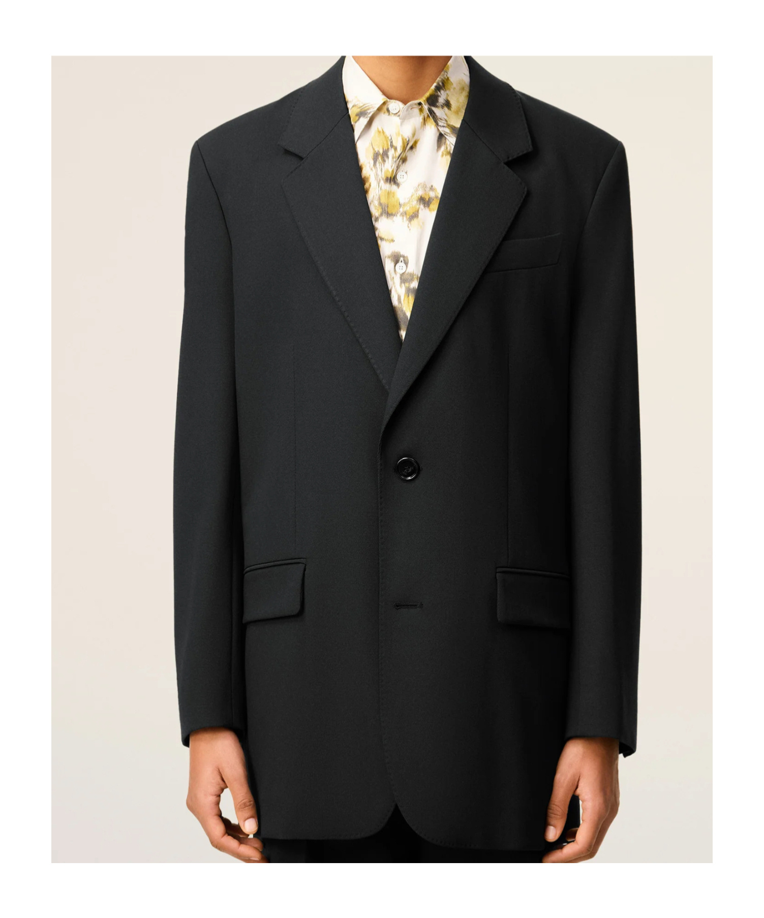 Ami Alexandre Mattiussi Black Wool Loose Double Breasted Jacket In Gray