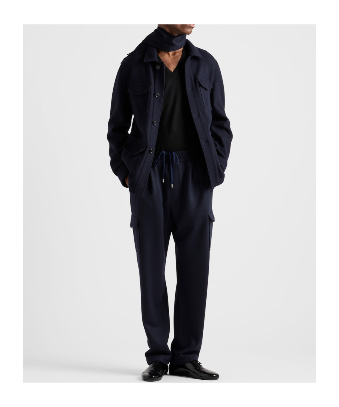 Prada Cashmere-wool Cargo Sweatpants In Blue