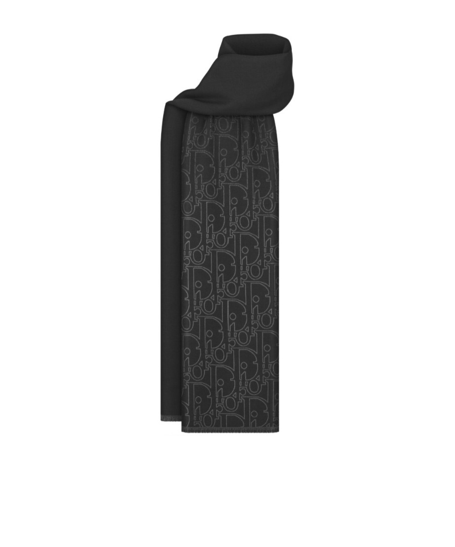 Dior Jacquard Scarf In Black