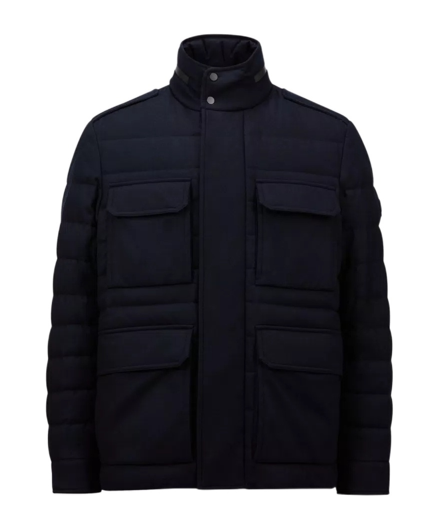 Moncler Munt Hooded Zip-up Down Jacket In Blue
