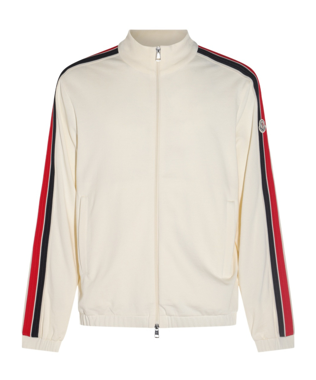 Moncler Long Sleeve Zip-up Sweatshirt In White