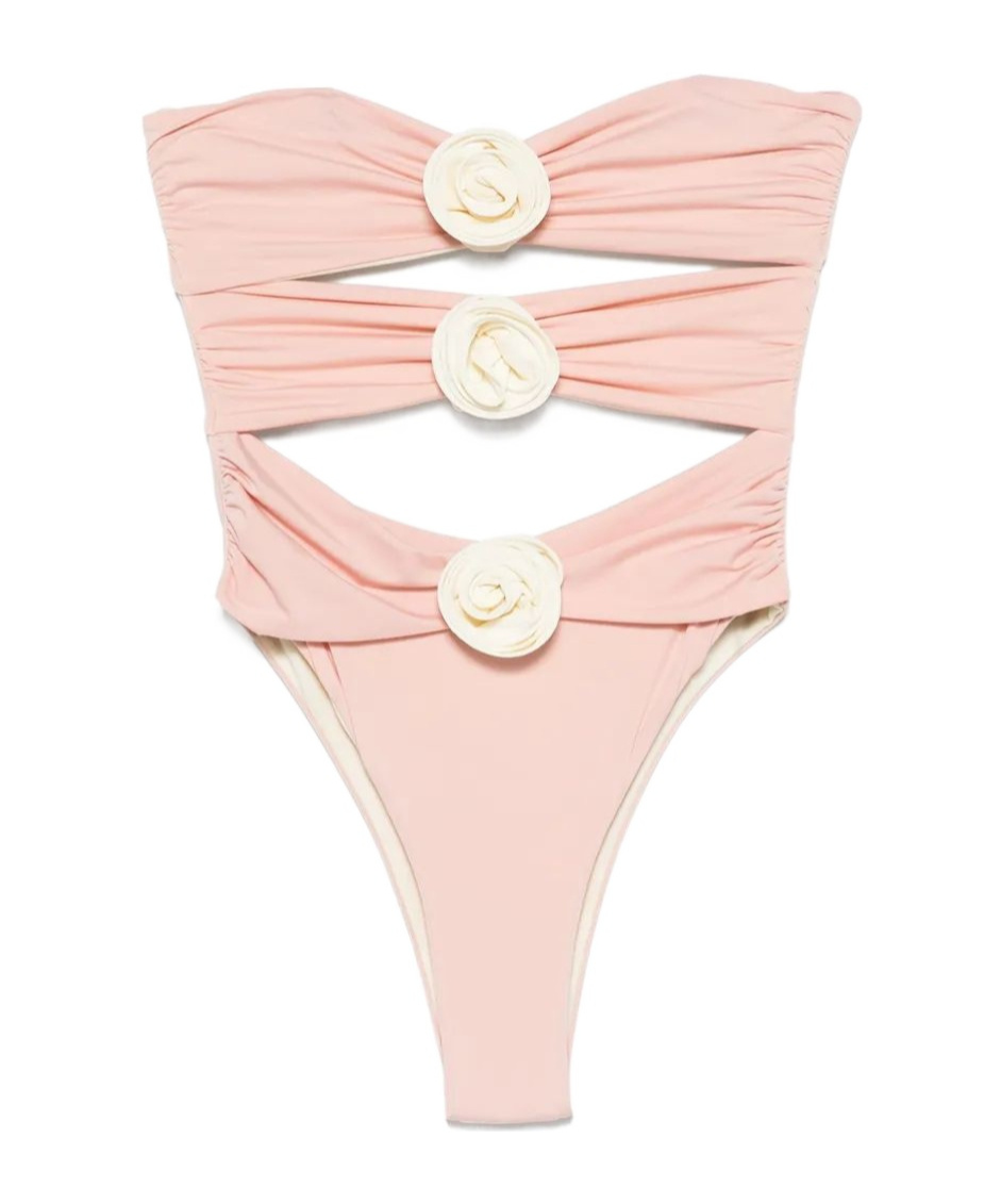 La Reveche 3d Floral One-piece Swimsuit In Pink