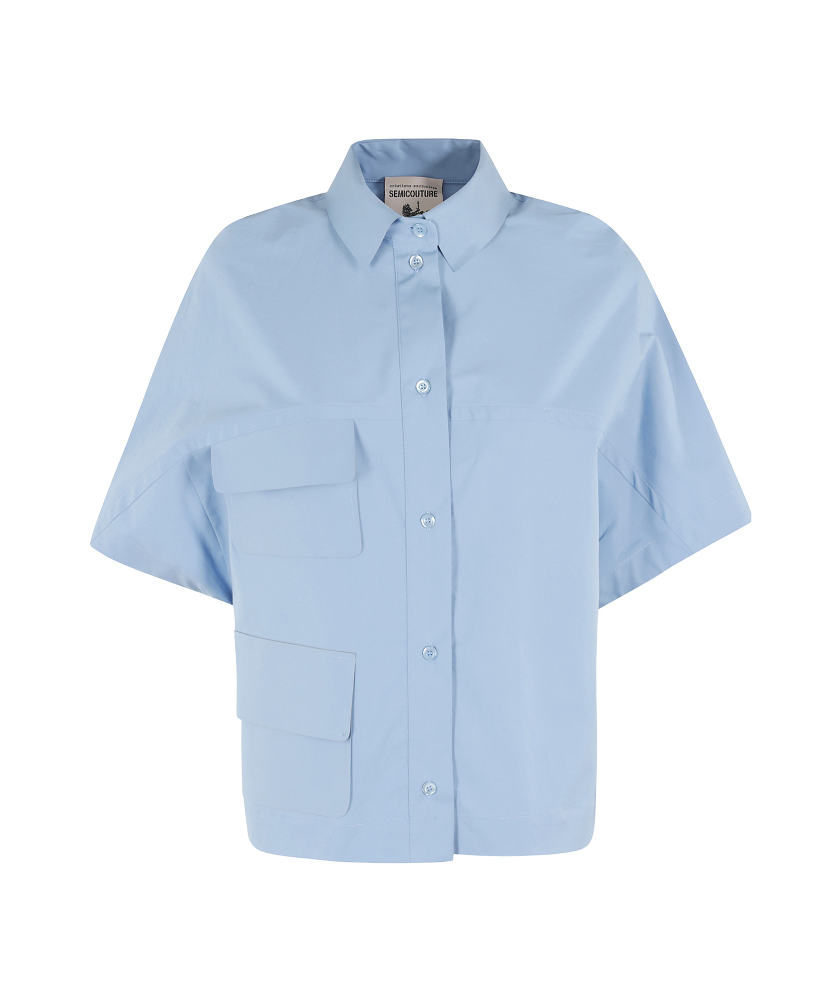 Shop Semicouture Short-sleeved Shirt In Blue