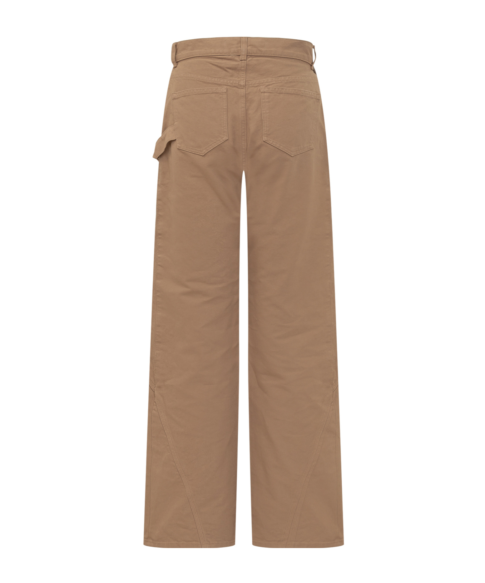 Jw Anderson Twisted Asymmetric Embroidered Cotton-canvas Pants In Brown