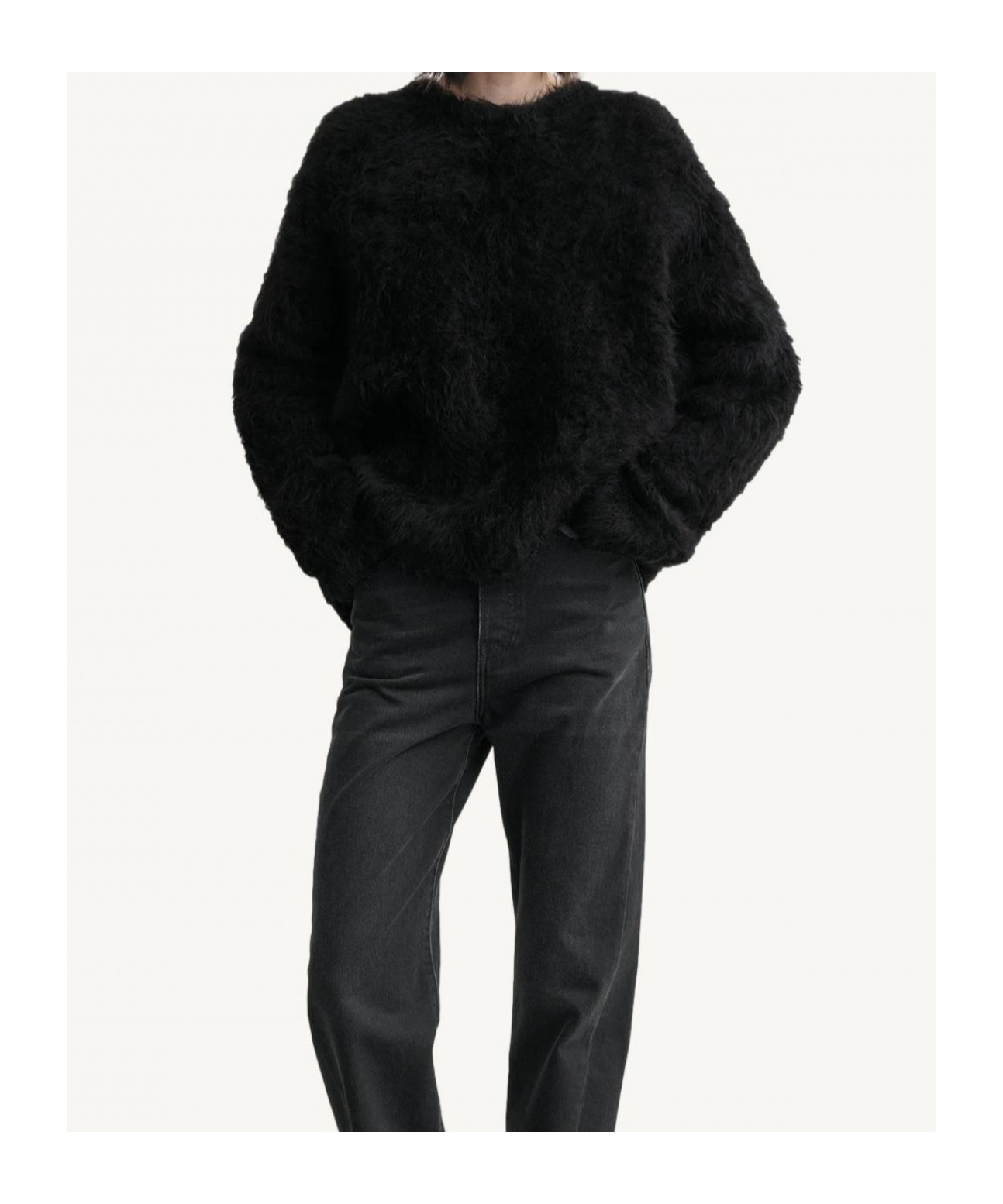 Totême Crew Neck Long-sleeved Sweater In Black