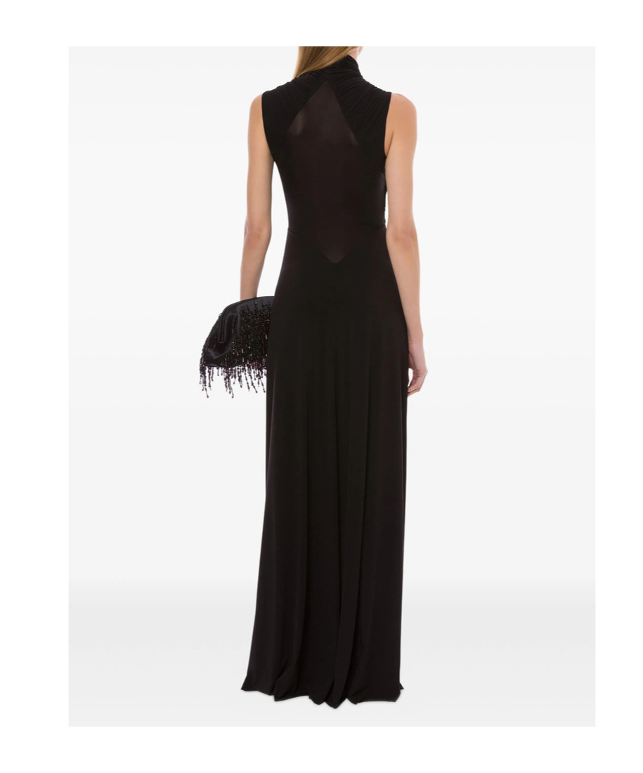 Alberta Ferretti Womens Black Draped Sleeveless Stretch-woven Maxi Dress In Black