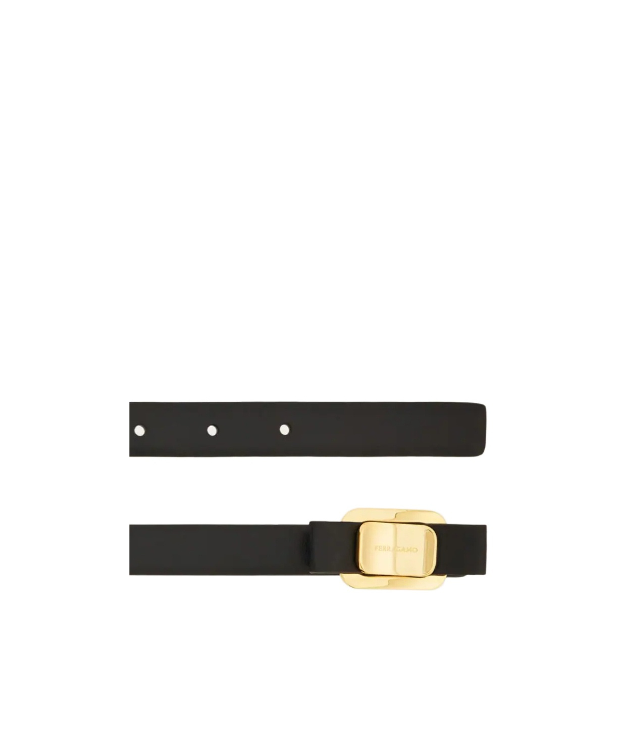 Ferragamo New Vara Plate Belt In Black
