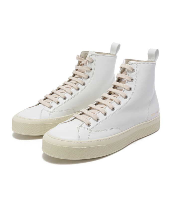 Common Projects Logo Logo High-top Skate Shoes In White