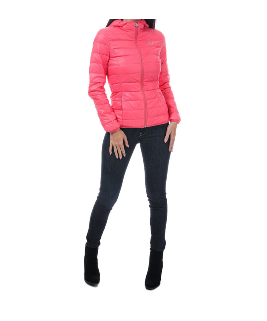 Emporio Armani Long-sleeved Hooded Cotton Suit In Pink