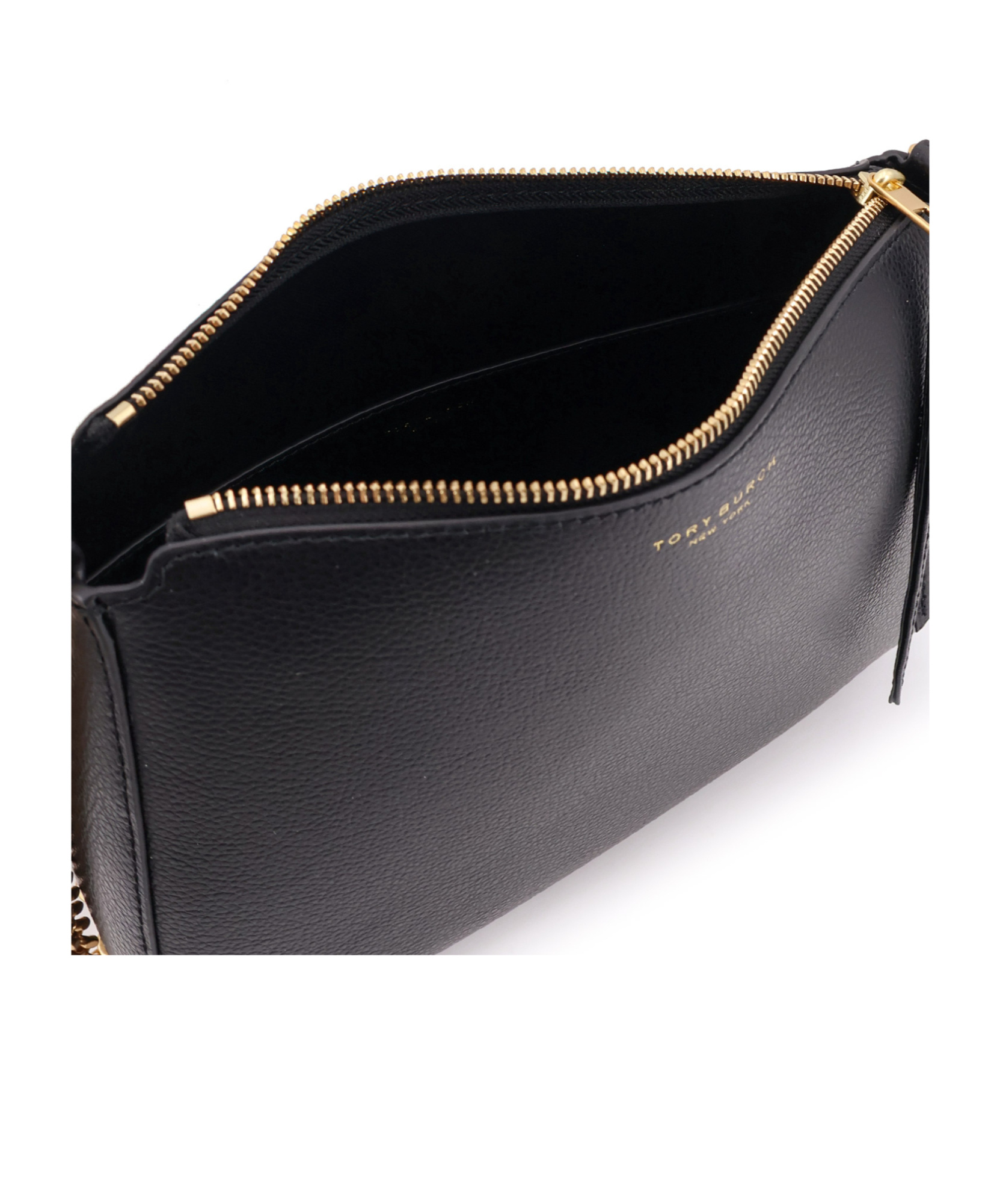 Tory Burch Leather Shoulder Bag Chain Strap In Black