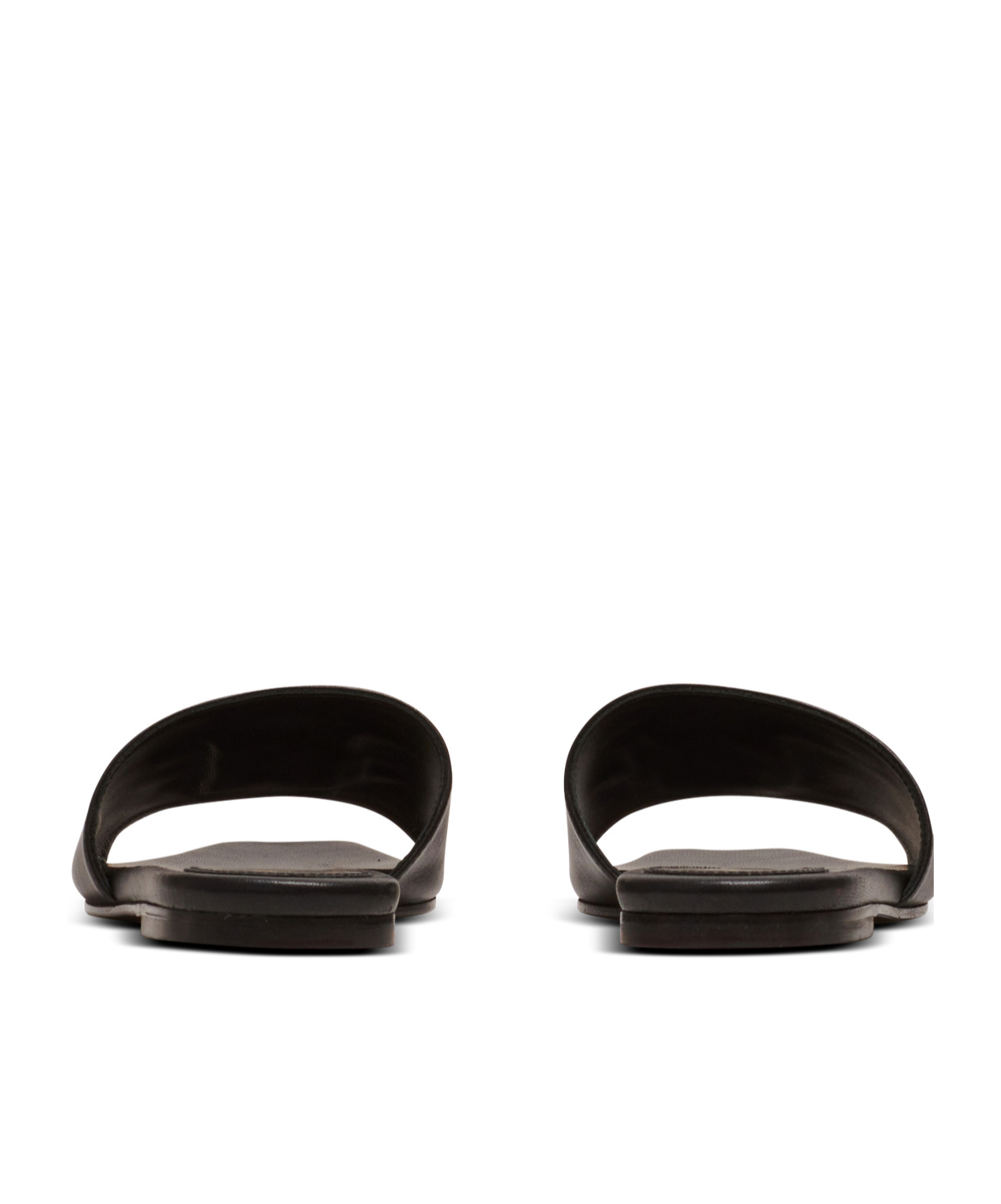 Balmain Dafne Logo-plaque Leather Slides In Black