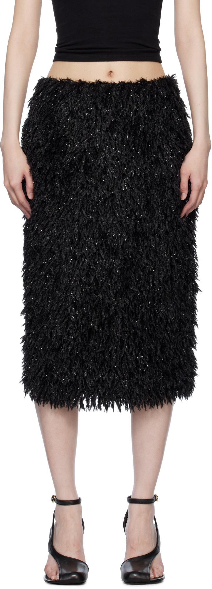 16arlington Black Eilo Midi Skirt In Black