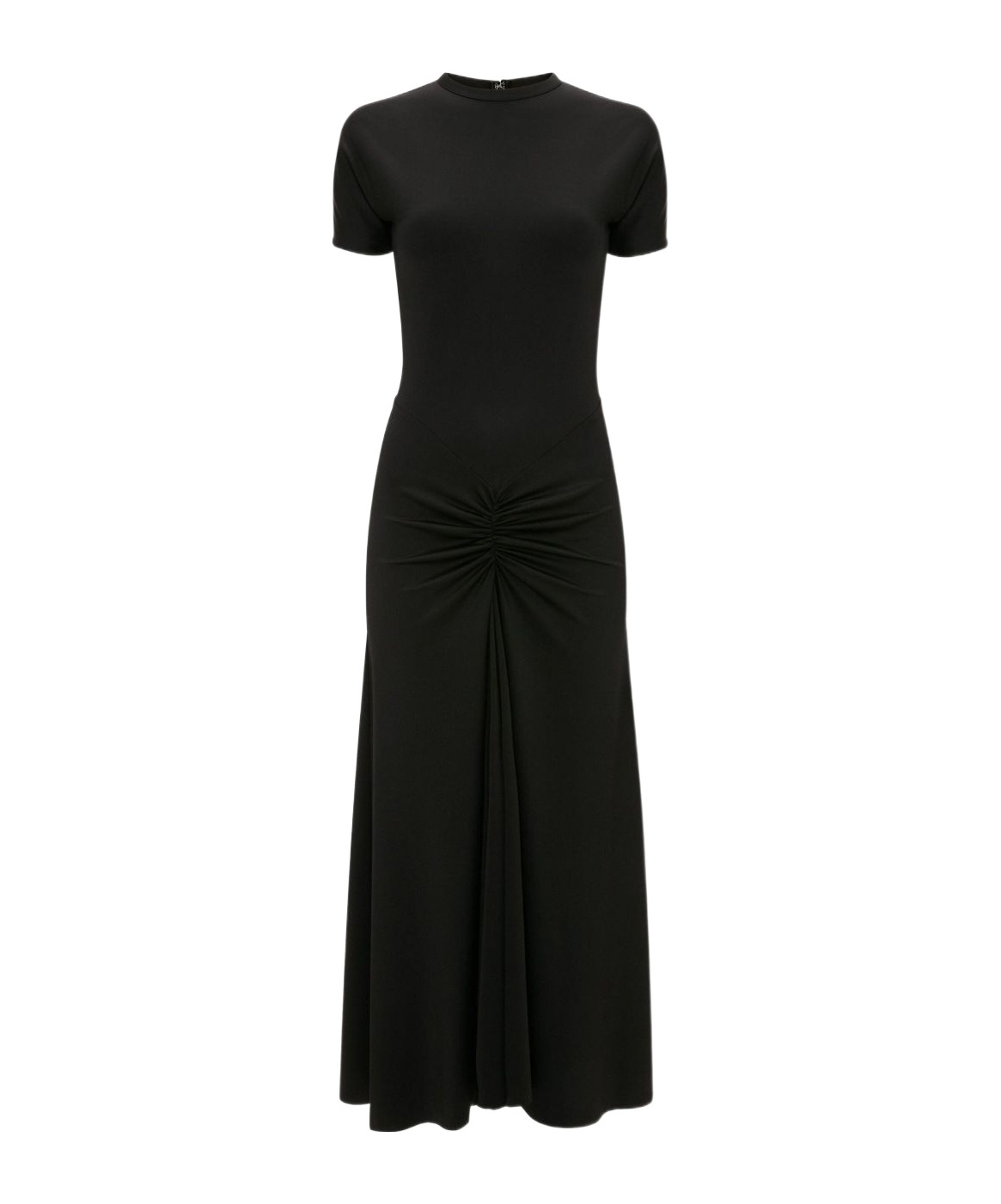 Victoria Beckham Gathered Waist Midi Dress In Black